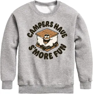 Instant Message - Camping is Smore Fun - Toddler & Youth Crewneck Fleece Sweatshirt
