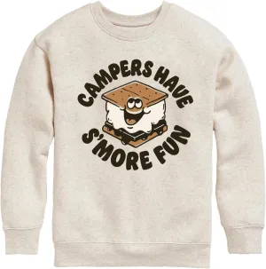 Instant Message - Camping is Smore Fun - Toddler & Youth Crewneck Fleece Sweatshirt