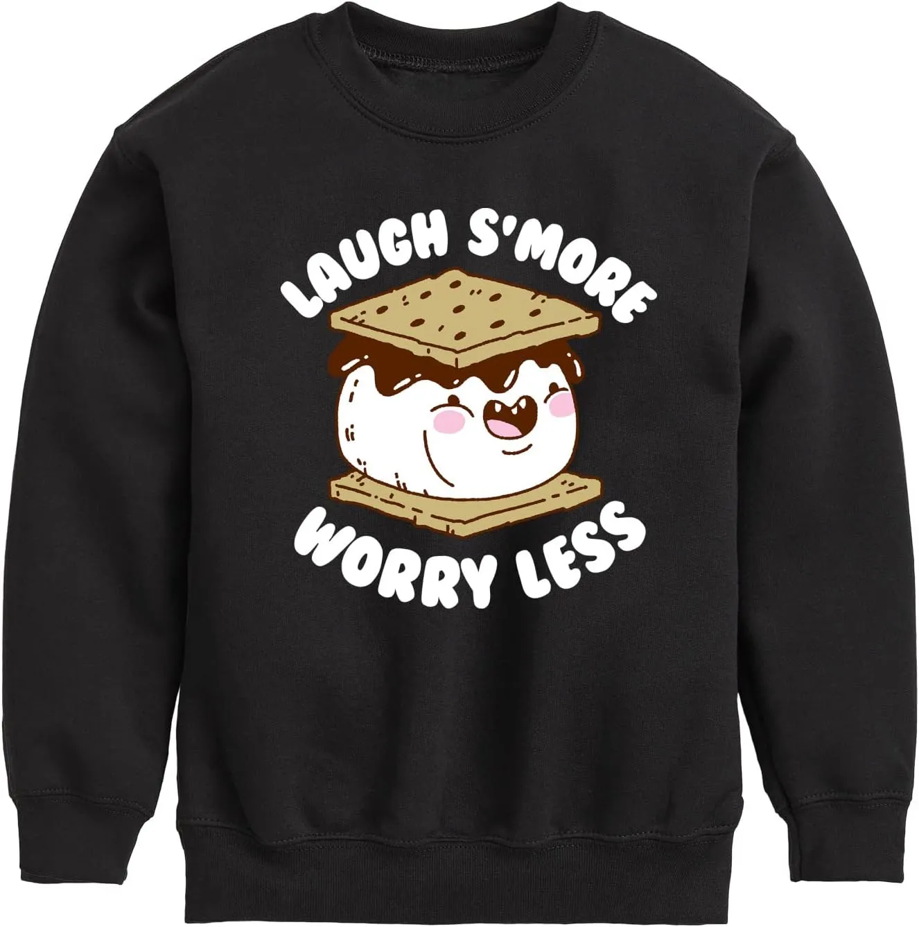 Instant Message - Camping - Laugh S'More, Worry Less - Toddler & Youth Crewneck Fleece Sweatshirt