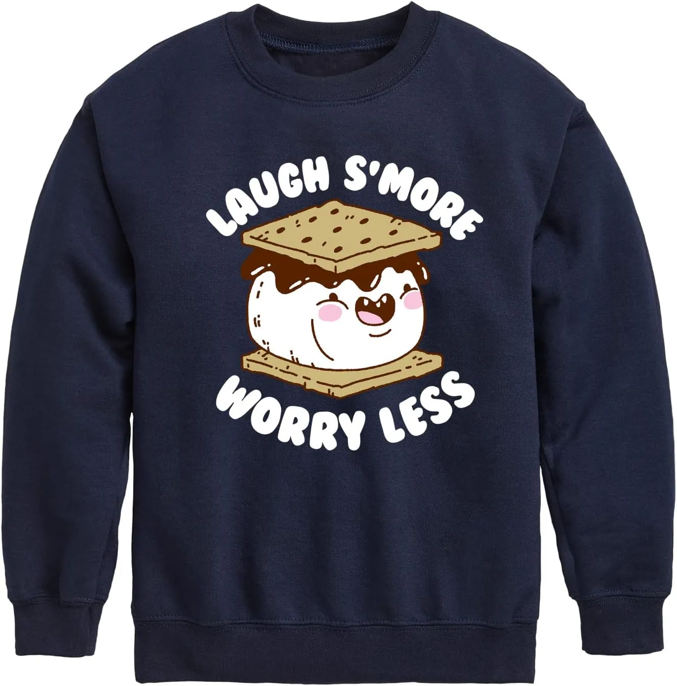 Instant Message - Camping - Laugh S'More, Worry Less - Toddler & Youth Crewneck Fleece Sweatshirt