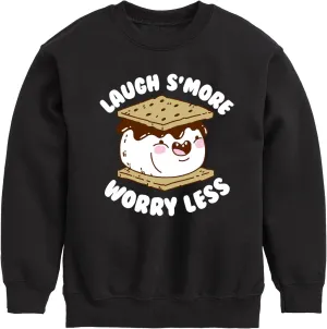 Instant Message - Camping - Laugh S'More, Worry Less - Toddler & Youth Crewneck Fleece Sweatshirt