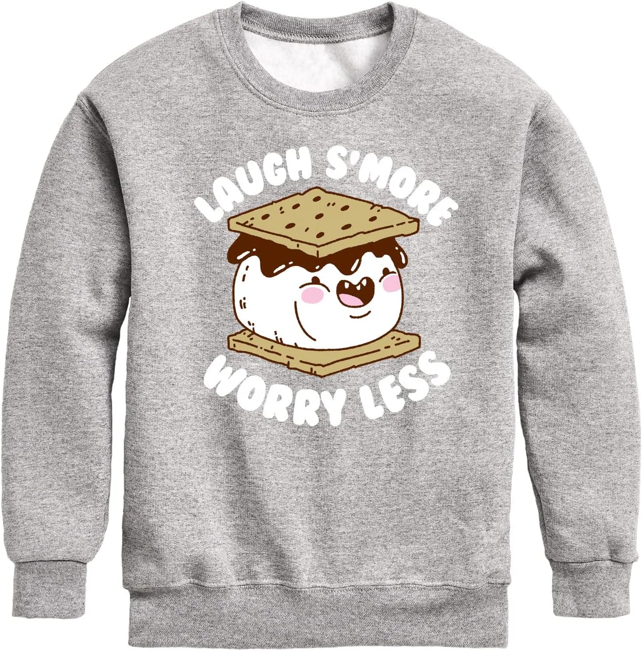 Instant Message - Camping - Laugh S'More, Worry Less - Toddler & Youth Crewneck Fleece Sweatshirt