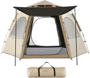 Instant Pop Up Tents for Camping, Portable Weather Resistant Camping Hub Tent, Automatic Dome Tent with 2 Door 3 Mesh, Family Tent for Hiking Backpacking Camping Tent