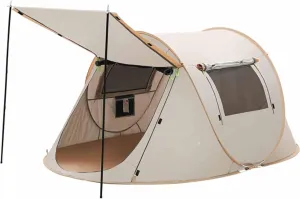 Instant Tent for Camping, Automatic Outdoor Pop-up Tent, Portable Tent with Carry Bag, Suitable for Camping Hiking and Traveling, Fast Portable Awning (Color : Off-White)