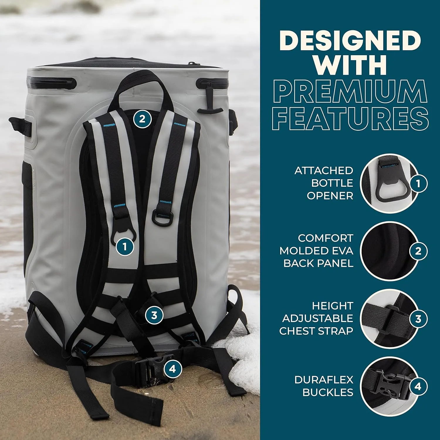 Insulated Backpack Cooler Holds 24 or 35 Cans for 72 Hours - Perfect Lunch or Drink Bag for Camping, Hiking, Fishing, Kayaking, Sports, or Beach - 100% Waterproof Heavy Duty Construction by Earth Pak