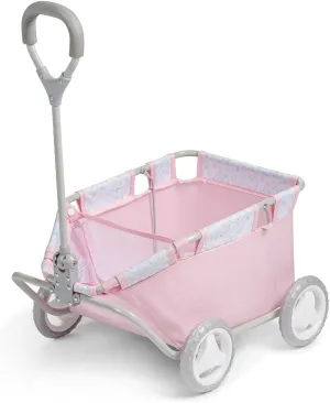JC Toys - for Keeps Playtime | Deluxe Folding Pull Along | Royal Pink Collection | for Dolls up to 20" | Ages 3 