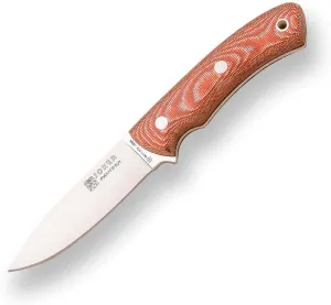 Joker PANTERA CD17 Survival Knife, brown canvas micarta handle, 3.7 in. blade, with leather sheath, Fishing, Hunting, Camping, and Hiking Tool