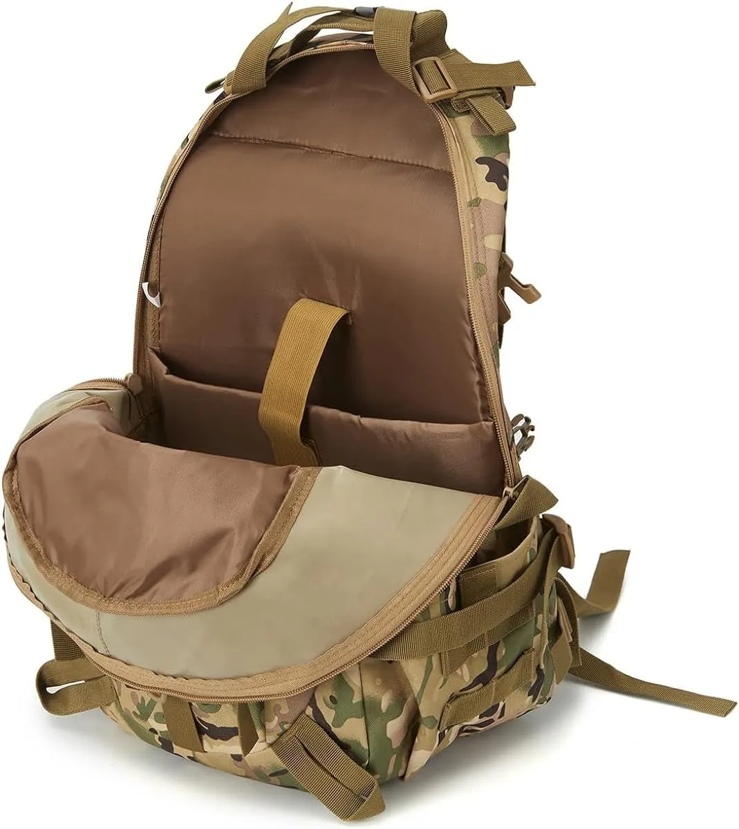 Jungle Leopard 40L Tactical Backpack Men Camping Hiking Bag Reflective Travel Survival MOLLE Climbing Rucksack(ACU)