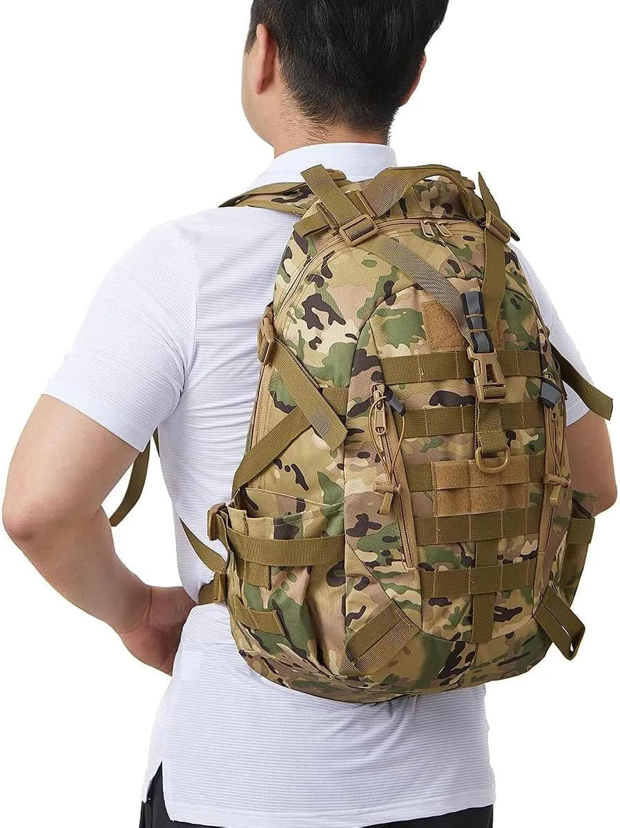 Jungle Leopard 40L Tactical Backpack Men Camping Hiking Bag Reflective Travel Survival MOLLE Climbing Rucksack(ACU)