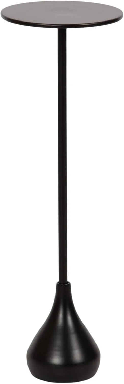 Kate and Laurel Hersi Decorative Modern Pedestal Drink Table, 7 x 7 x 20, Gold, Cast Aluminum Mini Table with Teardrop Base for Use as Small Plant Stand or Living Room Martini Table