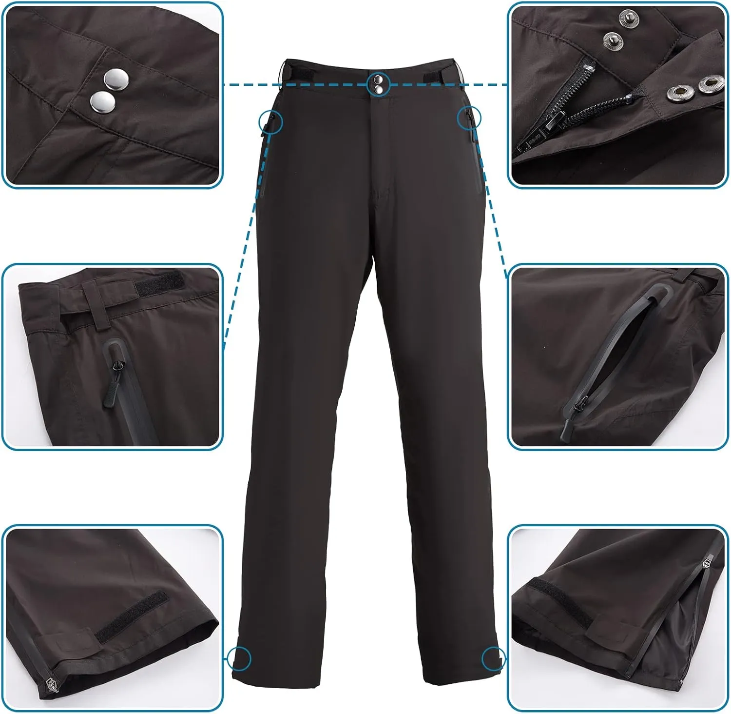 K.E.J. Mens Golf Pants Waterproof Rain Pants Tactical Pants Golf Joggers Athletic Pants for Workout Running Hiking Camping