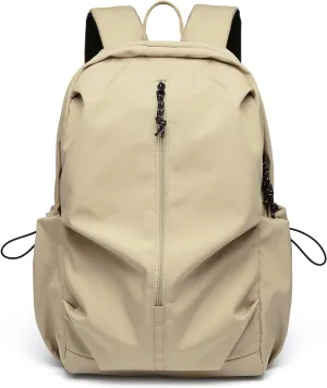 Khaki Backpack Waterproof Laptop Backpack College High Bookbag Lightweight Water-resistant Simple Casual Daypack Gym Backpack Men Women