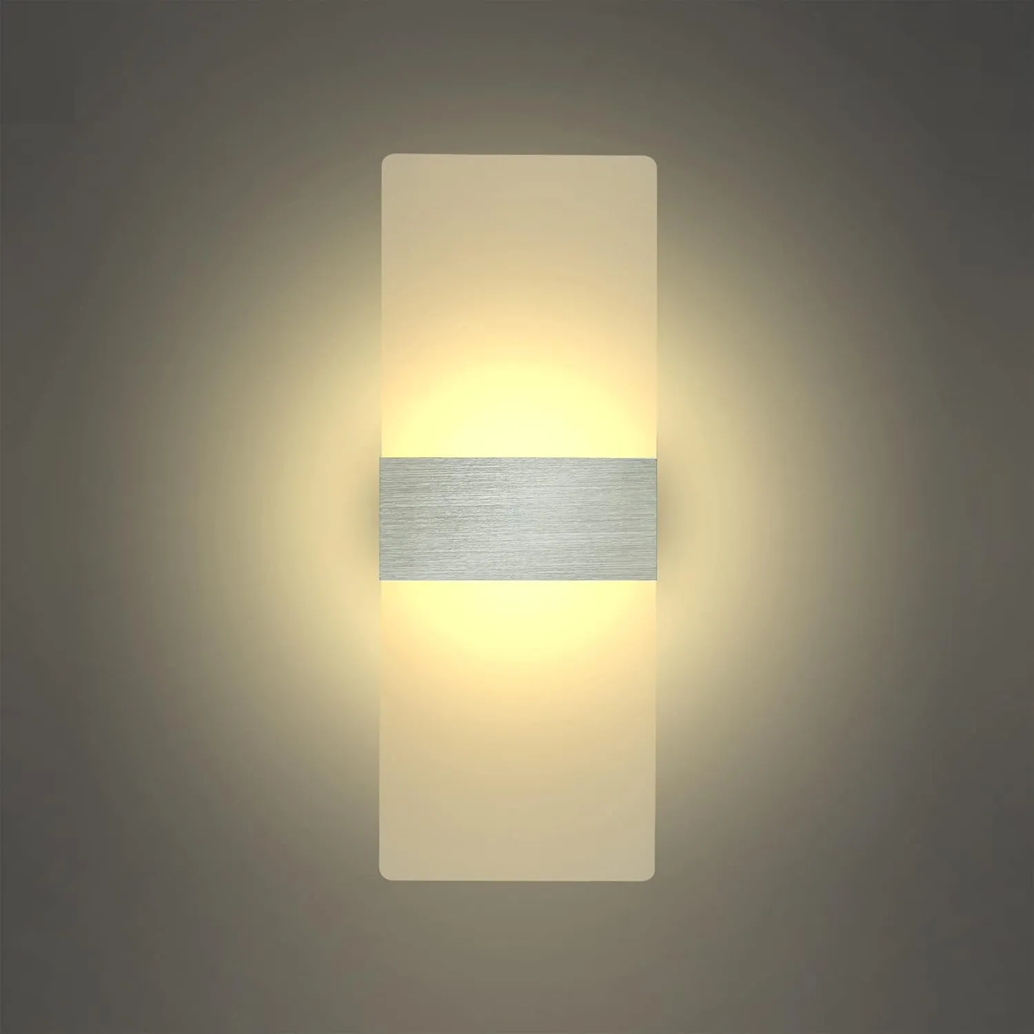KICAAO Modern Wall Sconces Set of Two, Led Wall Light 10w, 2700k Warm Light Up Downlight, Hardwired Acrylic Wall Light Lighting, Suitable for Living Room Corridor Bedside (Warm Light 2700K 2Pack)