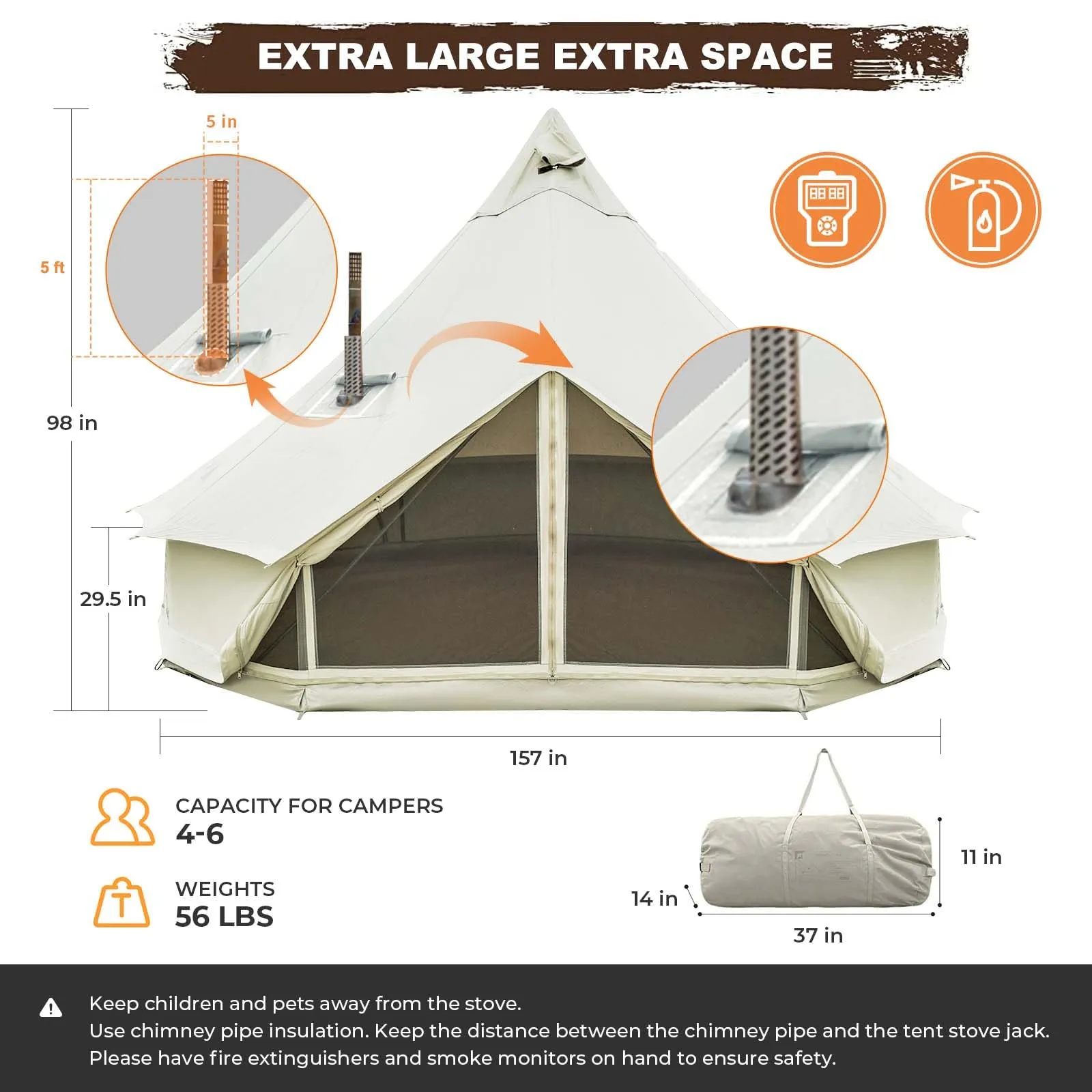 KingCamp KHAN C 400 Canvas Camping Tent