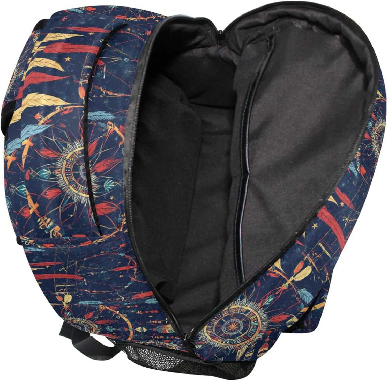 KLL Cute Backpack for Men Women Fashion Sports Backpack with Chest Strap for Business Work College Travel Trip Western Cowboy Dream Catcher Tribal Star Primitive Charm Sparkling