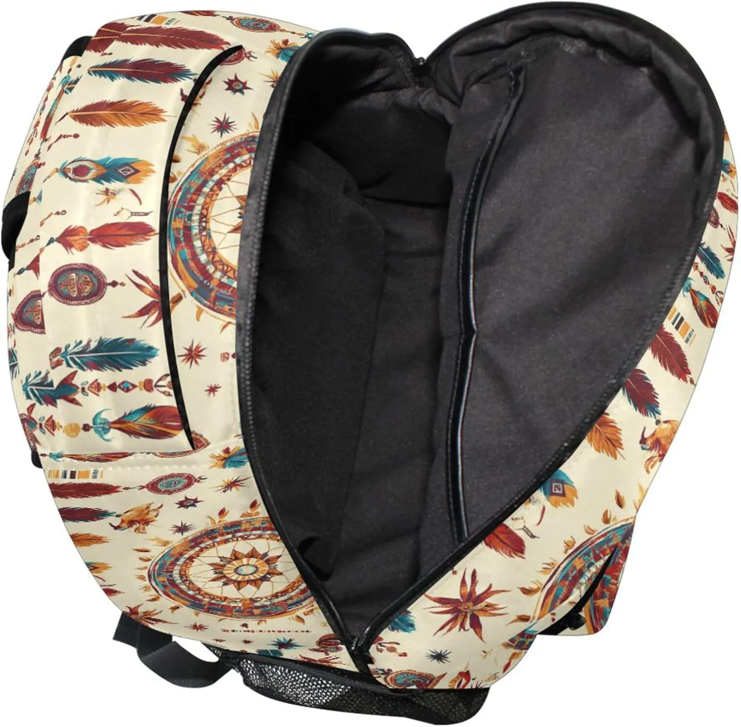 KLL Laptop Backpack for Teacher Nurse Waterproof College School Computer Bag with Chest Strap Gift Men & Women Western Cowboy Dream Catcher Tribal Star Primitive Charm Sparkling