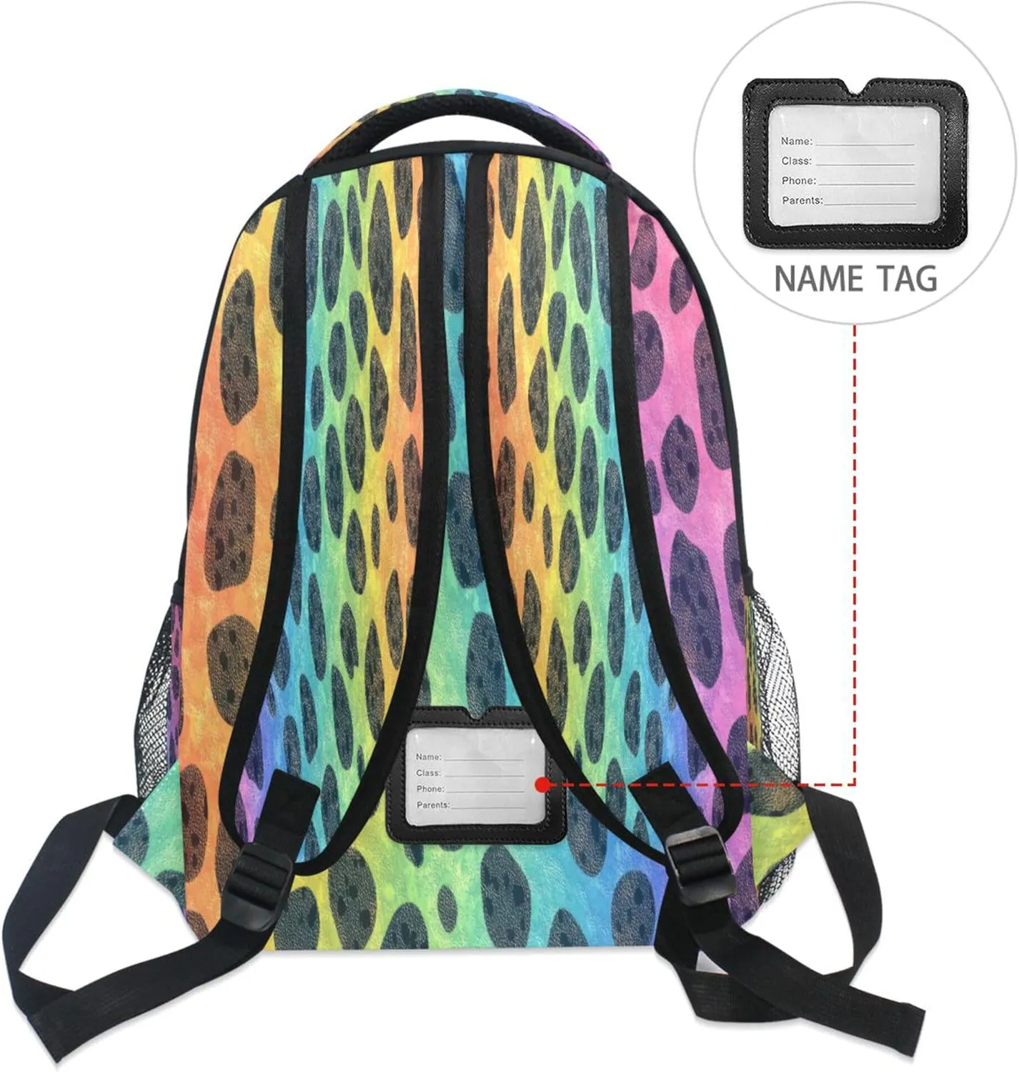 KLL Sport Backpack for Teenager Waterproof Travel Laptop Backpack with Chest Strap for Travel Trip Colorful Leopard