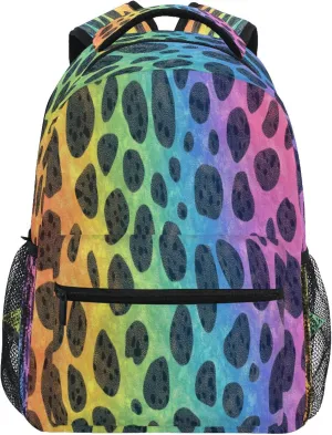 KLL Sport Backpack for Teenager Waterproof Travel Laptop Backpack with Chest Strap for Travel Trip Colorful Leopard