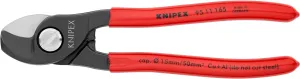 KNIPEX Cable Shears, 6-1/2 In L, 1/0 AWG, Red