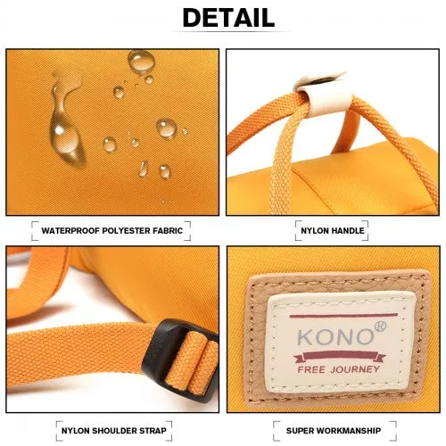 Kono Large Polyester Laptop Backpack - Yellow