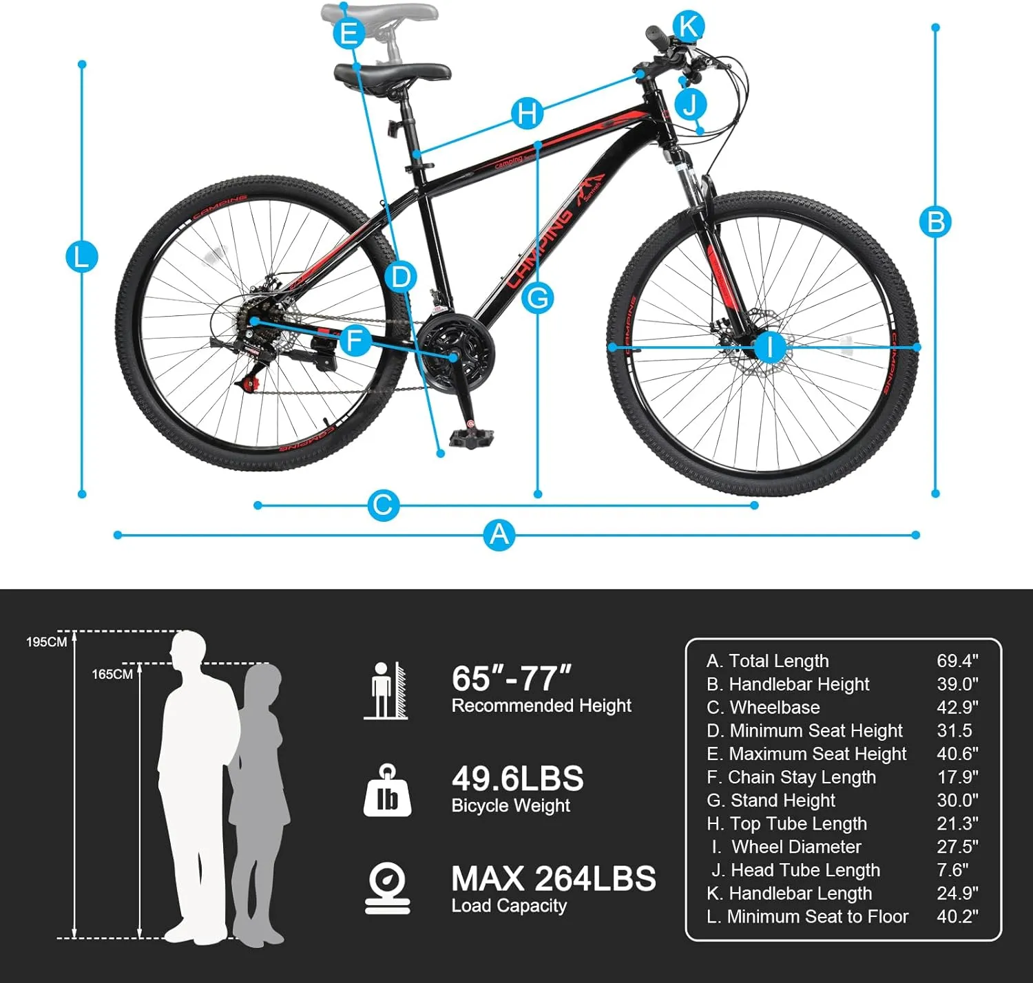 Ktaxon Mountain Bike 24/26/27.5 Inch Men & Women Mountain Bike with 21-Speed Adult Bikes, Double Disc Brake, Suspension Fork and High Carbon Steel Frame