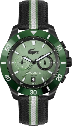Lacoste Toronga Men's Multifunction Watch, Nylon Wristband, Water Resistant up to 5ATM/50 Meters, Sporty Styled Watch for Him, 44mm