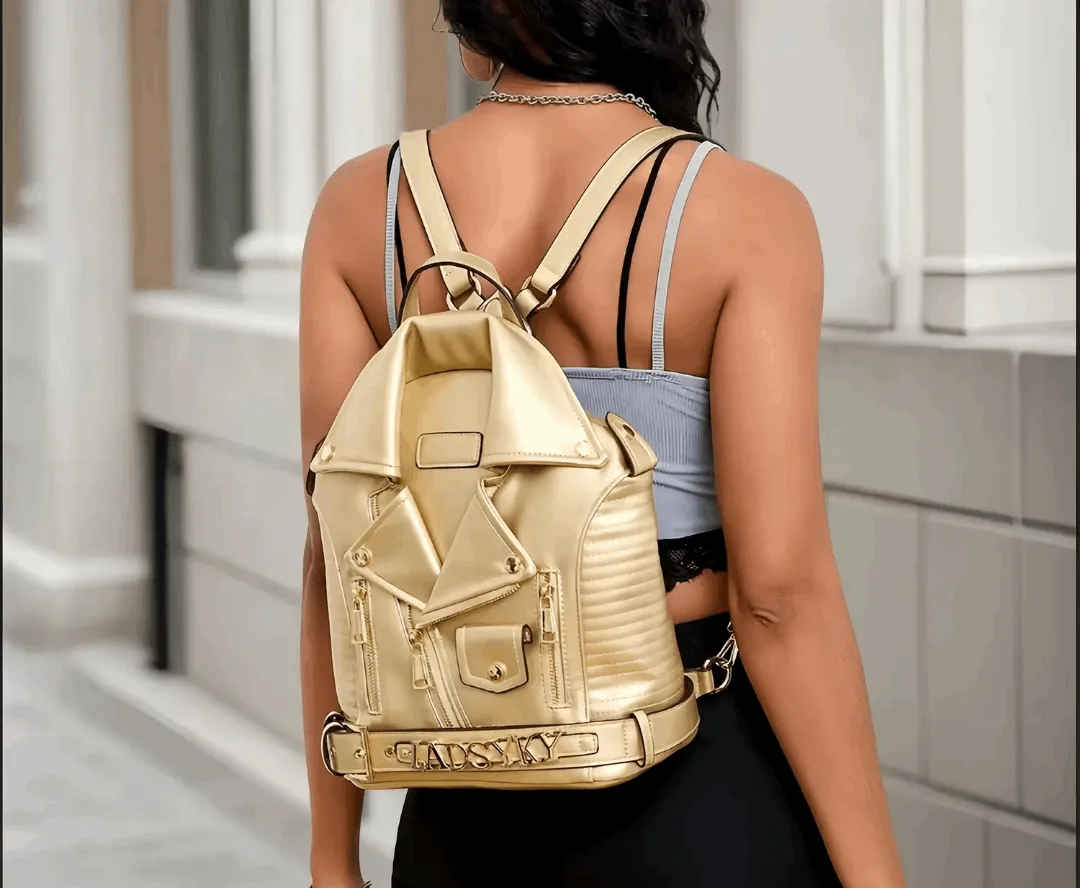 Ladysky Stylish PU Leather Backpack – Trendy & Compact 26cm Handbag for Women
