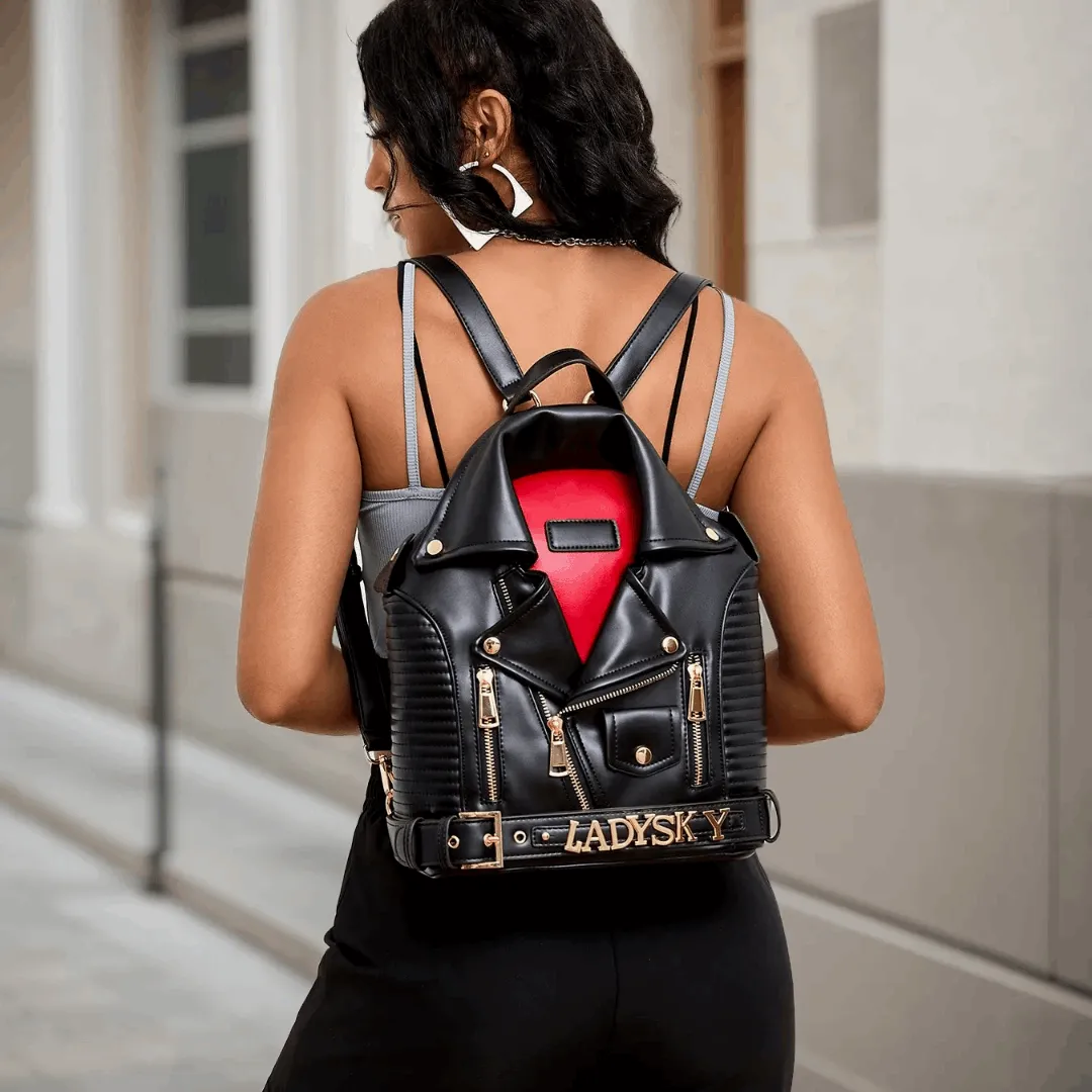 Ladysky Stylish PU Leather Backpack – Trendy & Compact 26cm Handbag for Women