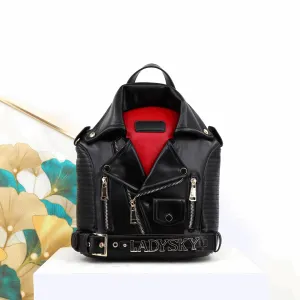 Ladysky Stylish PU Leather Backpack – Trendy & Compact 26cm Handbag for Women