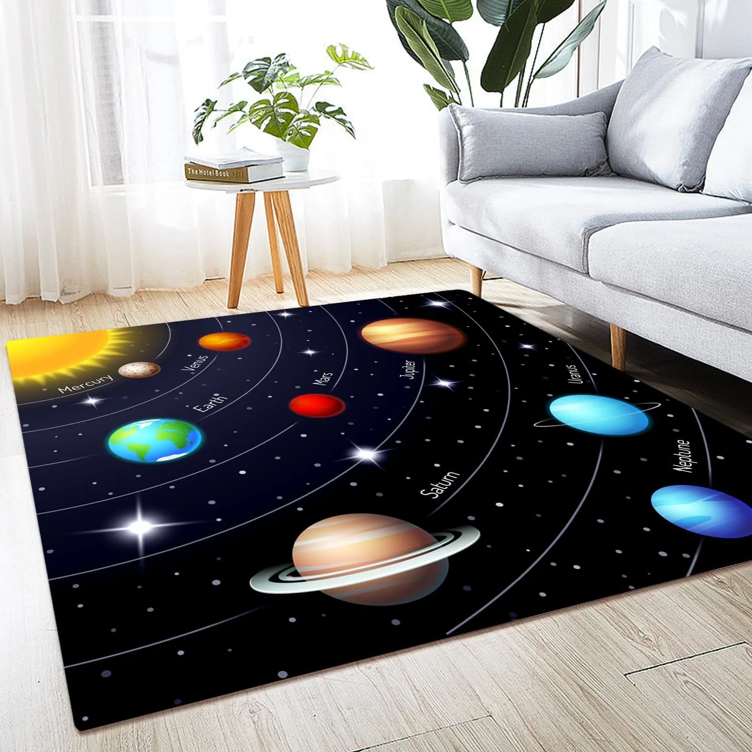 Large Area Rug 5'x6' Carpet for Bedroom Living Room Kids Room Home Decor Entryway Indoor Rugs Mat Solar System Outer Space