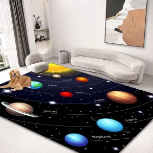Large Area Rug 5'x6' Carpet for Bedroom Living Room Kids Room Home Decor Entryway Indoor Rugs Mat Solar System Outer Space