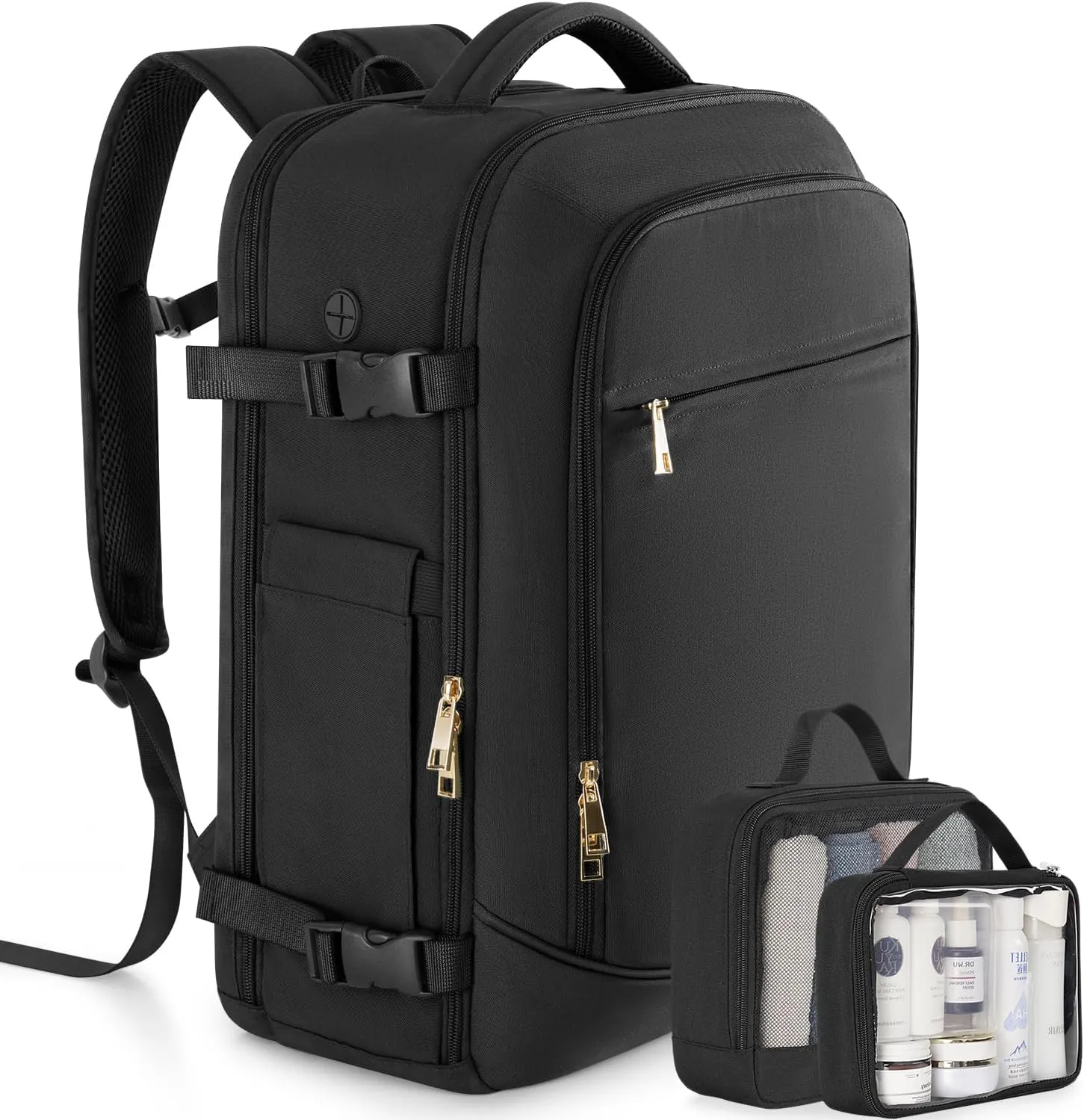 Large Backpack for Men Women, Travel Backpack Flight-approved Personal Item Size, 40L Carry on Backpack Casual Daypack, Black