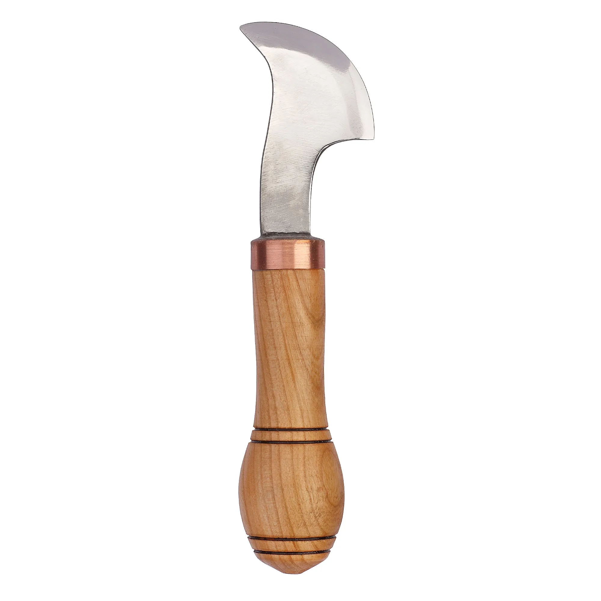 Leather Knife Cutting Knife Edging Knife with Wooden Handle. Leather Working Skiving Knife for DIY Leather Craft - by STAMESKY (Rounded Edge)