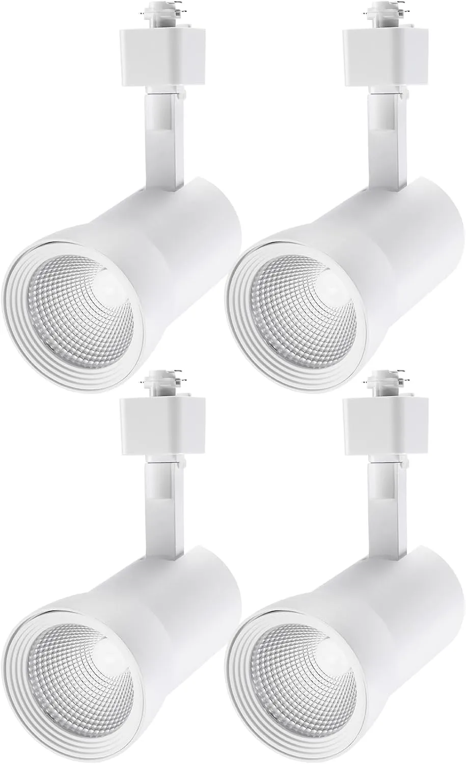 LEONLITE LED Track Lighting Heads 10W Dimmable, 700LM CRI90, Single Circuit H Track Lighting Heads for Accent Retail Kitchen Artwork, Aluminum, ETL & ES Listed, 3000K Warm White, White, Pack of 4