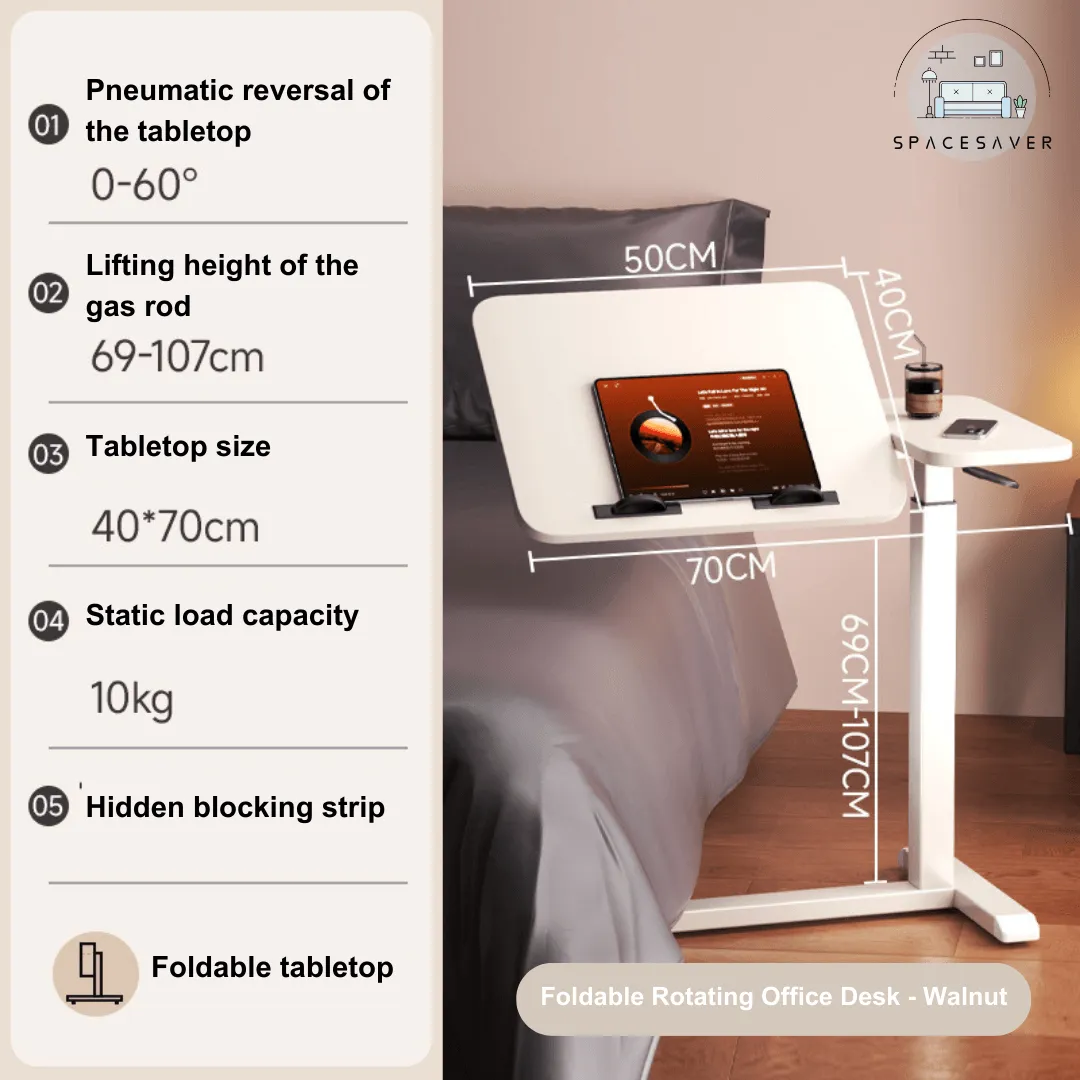 Liftable, Movable and Foldable Bedside Computer Table/Small Liftable Table for Home Living Room: A Compact Desk beside the Sofa for Office Use