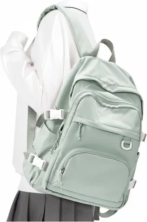 Lightweight College Backpack for Women Men Cute School Bag for Teens Girls Boys High School Backpack for Students Waterproof Casual Daypack Backpack（Green）