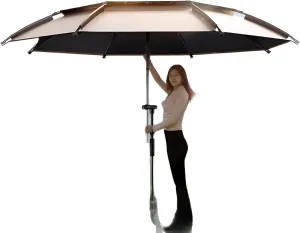 lilaBelle]【Instant Setup Camping Umbrella 210T Blackout Fabric Shelter, 2.6M Family Size with Tripod Base, Multi-Directional Shade for Outdoor BBQ/Fishing in Saudi Arabia