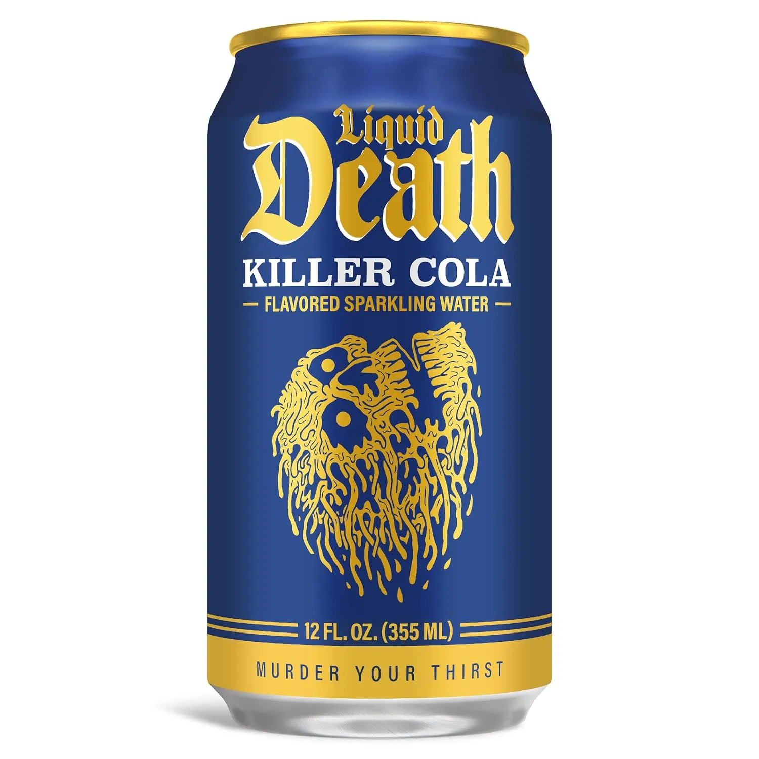 Liquid Death, Killer Cola, Soda-Flavored Sparkling Water, 12-Pack (12oz Cans), Low Calorie & No Artificial Sweeteners