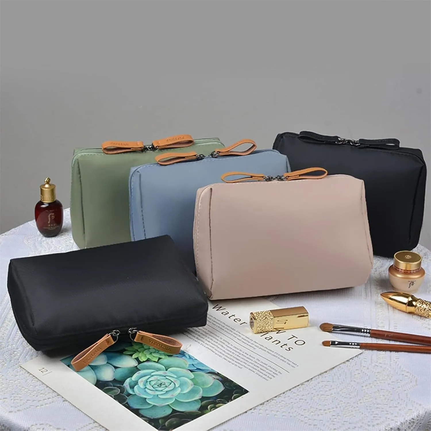 LONGLUAN Tidynook Makeup Bag Small, Tidynook Cosmetic Bag, Tidynook Lipstick Makeup Bag Mini, Tidynook Makeup Bag for Purse, Tidynook Makeup Pouch with Compartments (2PCS-E)
