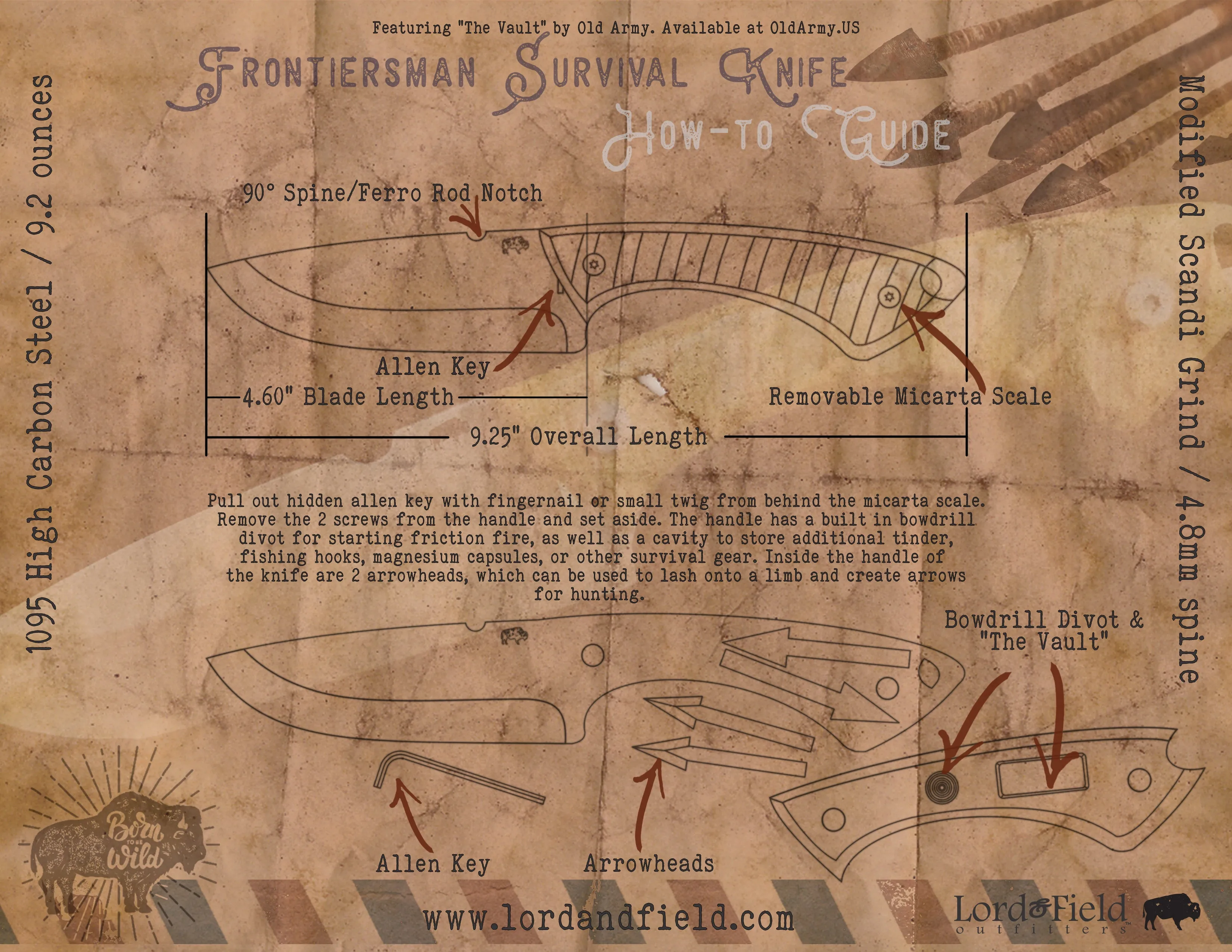Lord & Field Frontiersman Survival Knife