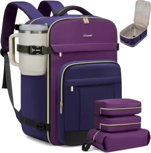 LOVEVOOK 40L Travel Backpack for Women & Men - 17.3 Inch Carry On Backpack & Personal Item Backpack for Airlines, Spacious and Durable Design, with 3 Packing Cubes