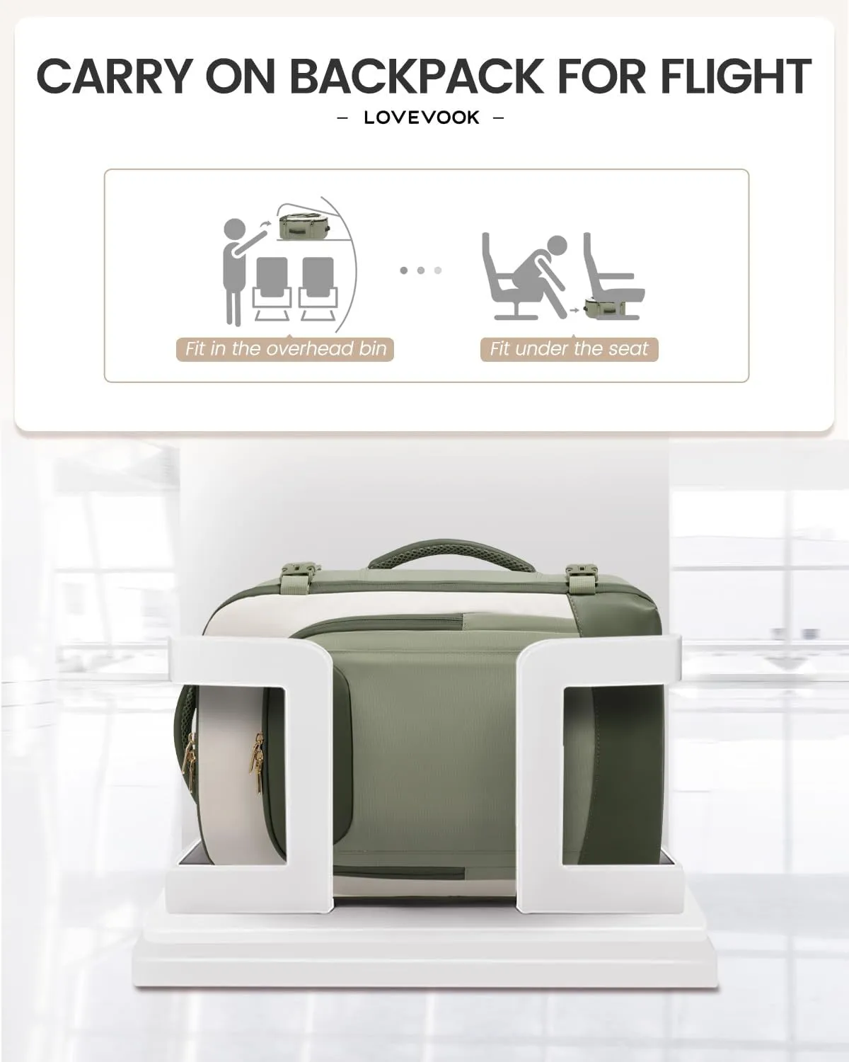 LOVEVOOK 40L Travel Backpack for Women Men, Large Carry on Backpack for Airplanes TSA Personal Item Travel Bag fits 15.6" Laptop, Waterproof Weekender Essentials Airline Approved with 2 Packing Cubes