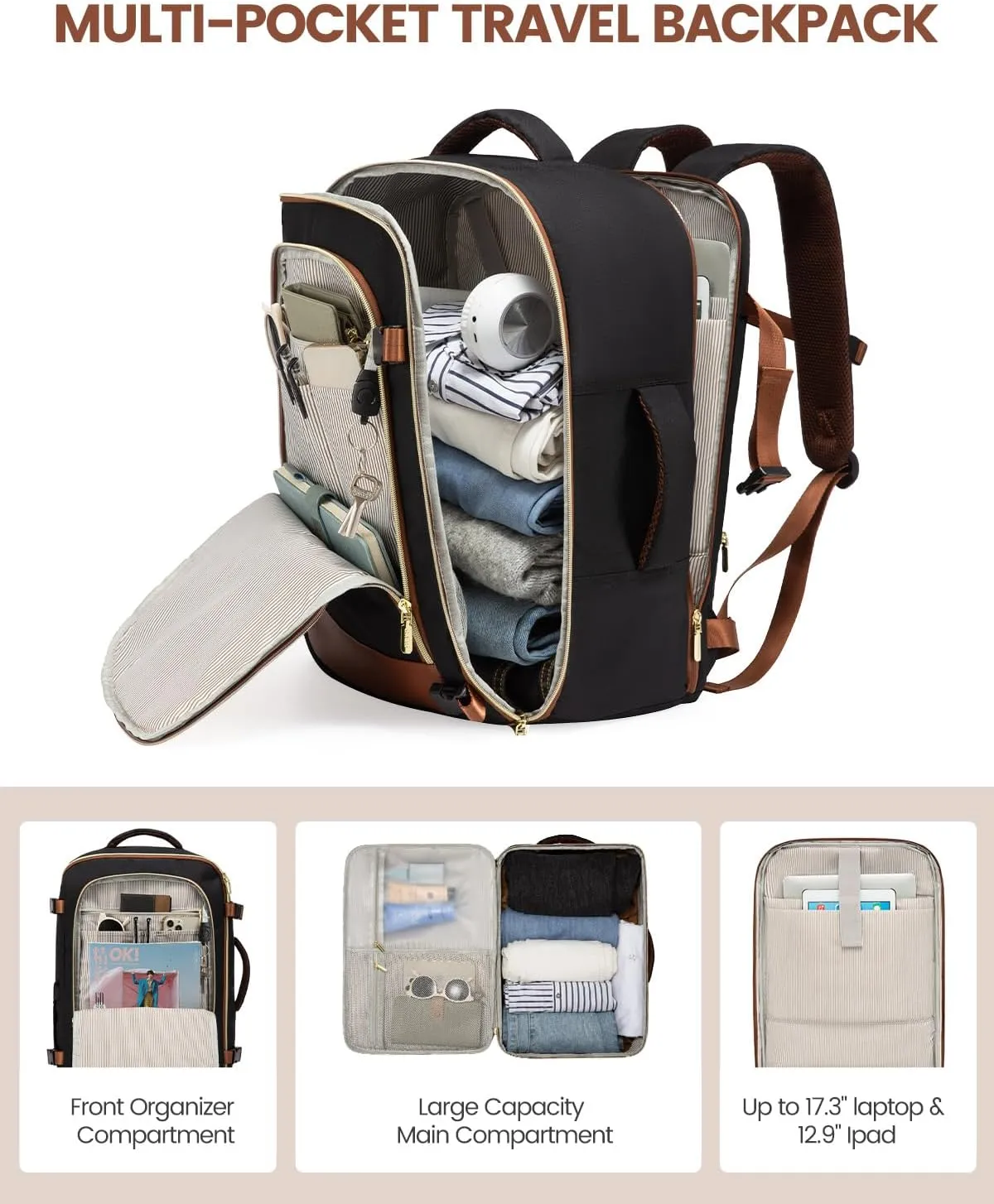LOVEVOOK 5 Pcs Carry On Luggage 22x14x9 Airline Approved with 40L Laptop Travel Backpack, 20 Inch Carry On Suitcases with Wheels, Rolling Suitcase for Women Men, with TSA Lock Weekender Luggage