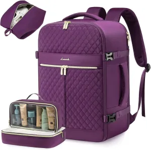 LOVEVOOK Carry On Travel Backpack for Women, 40L Personal Item Travel Bag Flight Approved, TSA Large Backpack for 17'' Laptop, Waterproof Weekender Business Hiking Bag with 3 Packing Cubes