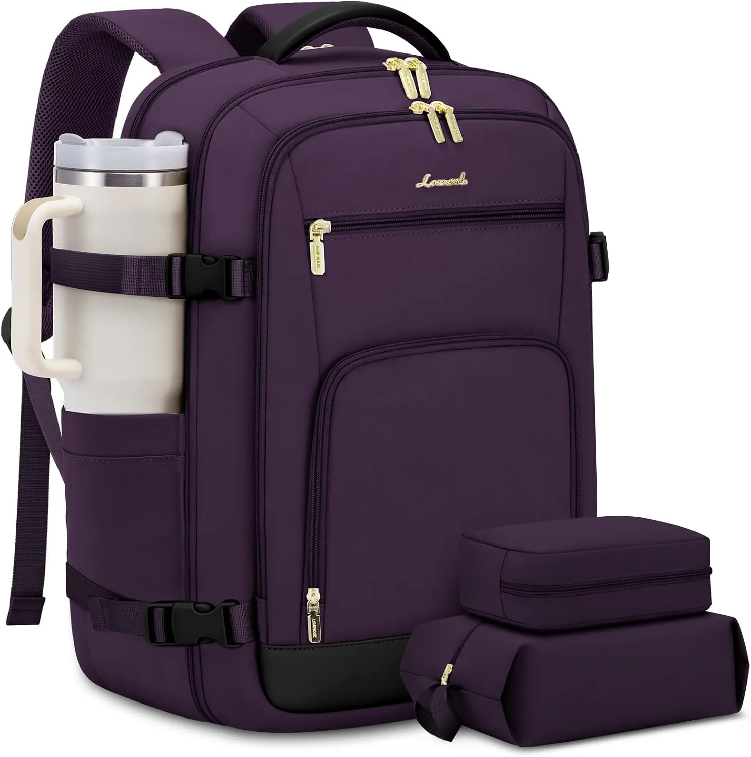LOVEVOOK Carry On Travel Backpack For Women Flight Approved, 40L Large Personal Item Backpack Travel Bag for Airplanes, Business 17 Inch Laptop Backpack, Weekender Overnight Daypack, With 2 Cubes