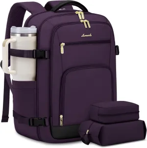 LOVEVOOK Carry On Travel Backpack For Women Flight Approved, 40L Large Personal Item Backpack Travel Bag for Airplanes, Business 17 Inch Laptop Backpack, Weekender Overnight Daypack, With 2 Cubes