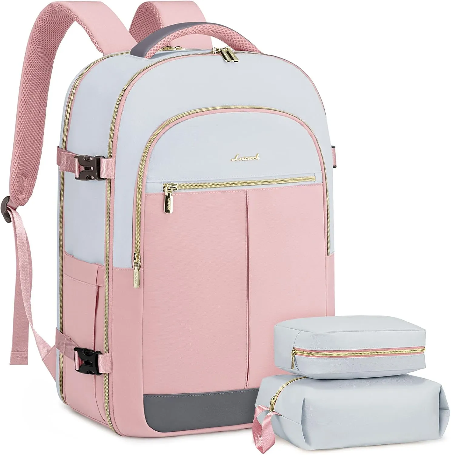 LOVEVOOK Large Travel Backpack for Women, 40L Carry on Luggage Flight Approved, TSA Personal Item Travel Bag Fits 17.3 Inch Laptop,Water-Resistant Travel Work Weekender Backpack with 2 Packing Cubes