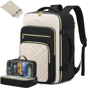 LOVEVOOK Large Travel Backpack for Women, Carry On Bag Backpack Flight Approved, 40L TSA Personal Item Travel Bag with 3 Packing Cubes, Waterproof 17 Inch Laptop Hiking Casual