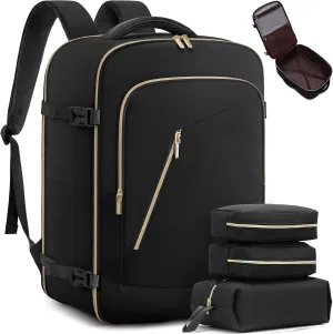 LOVEVOOK Travel Backpack for Women, 40L Carry on Backpack for Airplanes, Large TSA Personal Item Travel Bag Fits 17.3" Laptop, Water-Resistant Business Weekender Back Pack, 4Pcs