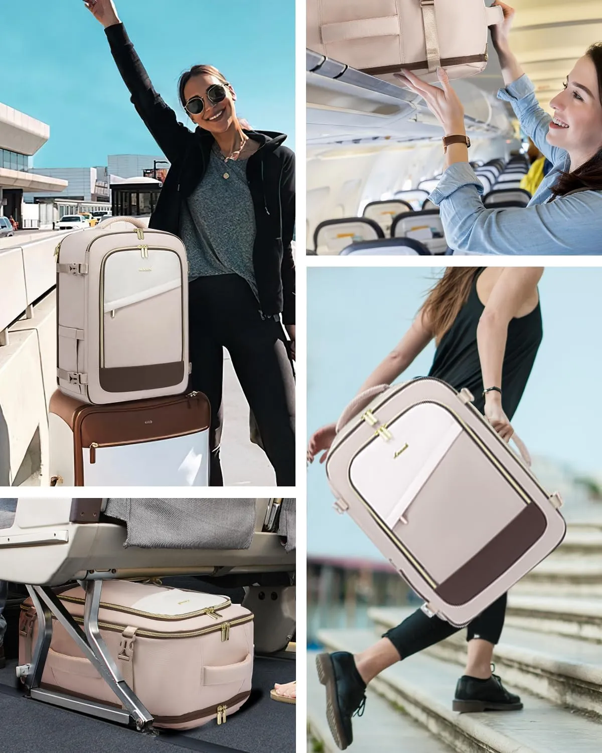 LOVEVOOK Travel Backpack for Women, 40L Carry On Backpack for Airplanes, Personal Item Bag for Airlines Fits 17 inch Laptop, TSA Approved Luggage with 3 Packing Cubes,Waterproof Weekender Gym Backpack